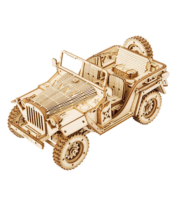 Puzzle en bois 3D Jeep de l'armée ROKR
