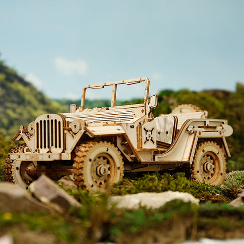 Puzzle en bois 3D Jeep de l'armée ROKR