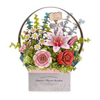 Puzzle 3D Panier de Fleurs en Bois Rowood