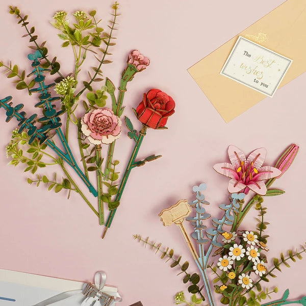 Puzzle 3D Panier de Fleurs en Bois Rowood