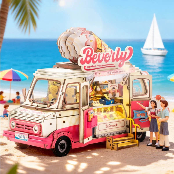 Puzzle en bois 3D Le Camion de Glaces de Beverly de Rolife