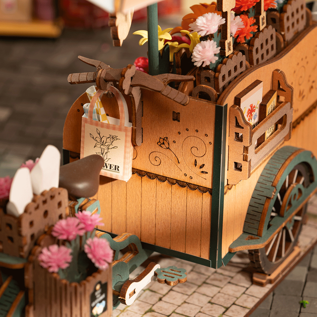 Puzzle en bois 3D Charrette florale Rolife