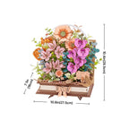 Rowood Puzzle 3D Bouquet de Fleurs en Bois Blooming Book à faire soi-même