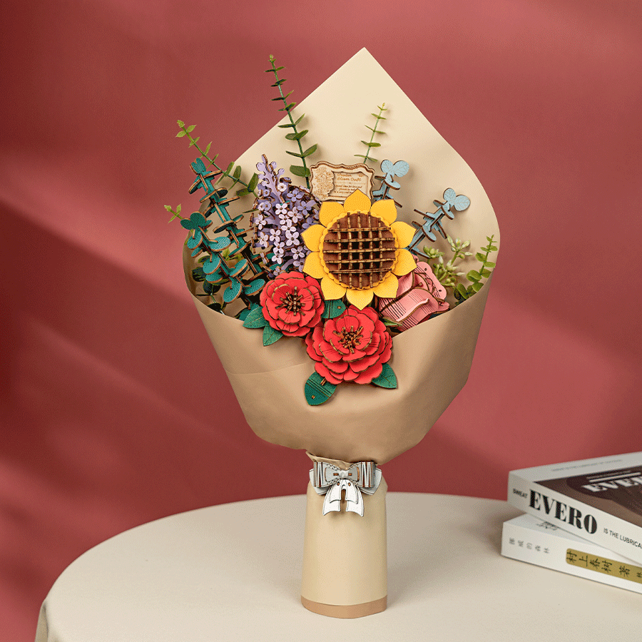 Rowood DIY Bouquet de Fleurs en Bois Puzzle 3D en Bois