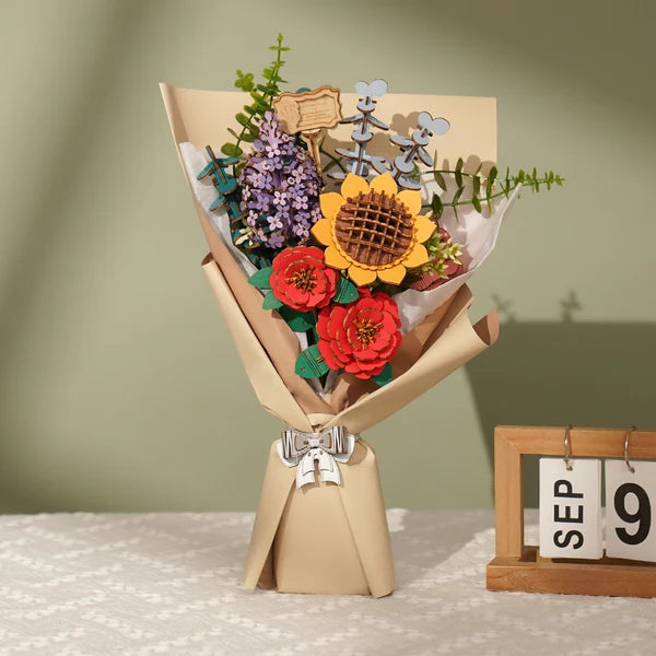 Rowood DIY Bouquet de Fleurs en Bois Puzzle 3D en Bois