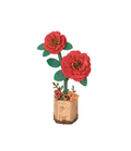 Rowood Puzzle 3D en Bois Fleur Camélia Rouge