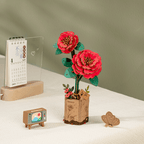 Rowood Puzzle 3D en Bois Fleur Camélia Rouge