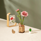 Rowood Fleur en bois, puzzle 3D en bois, œillet rose