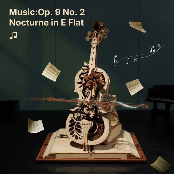 Boîte à Musique Mécanique 3D en Bois ROKR Magic Cello