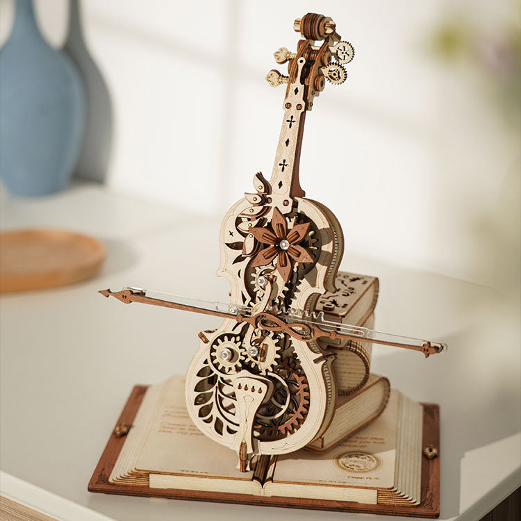 Boîte à Musique Mécanique 3D en Bois ROKR Magic Cello