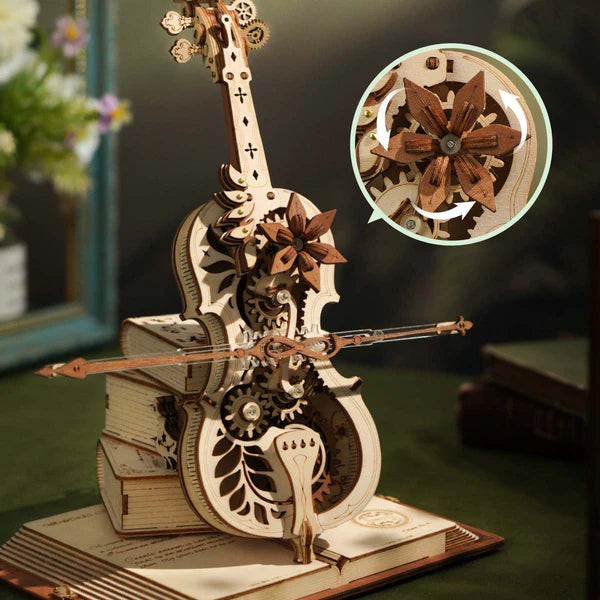 Boîte à Musique Mécanique 3D en Bois ROKR Magic Cello