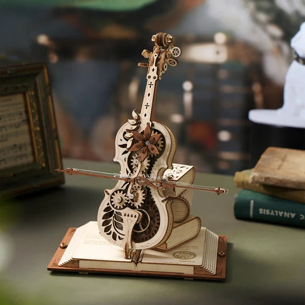 Boîte à Musique Mécanique 3D en Bois ROKR Magic Cello