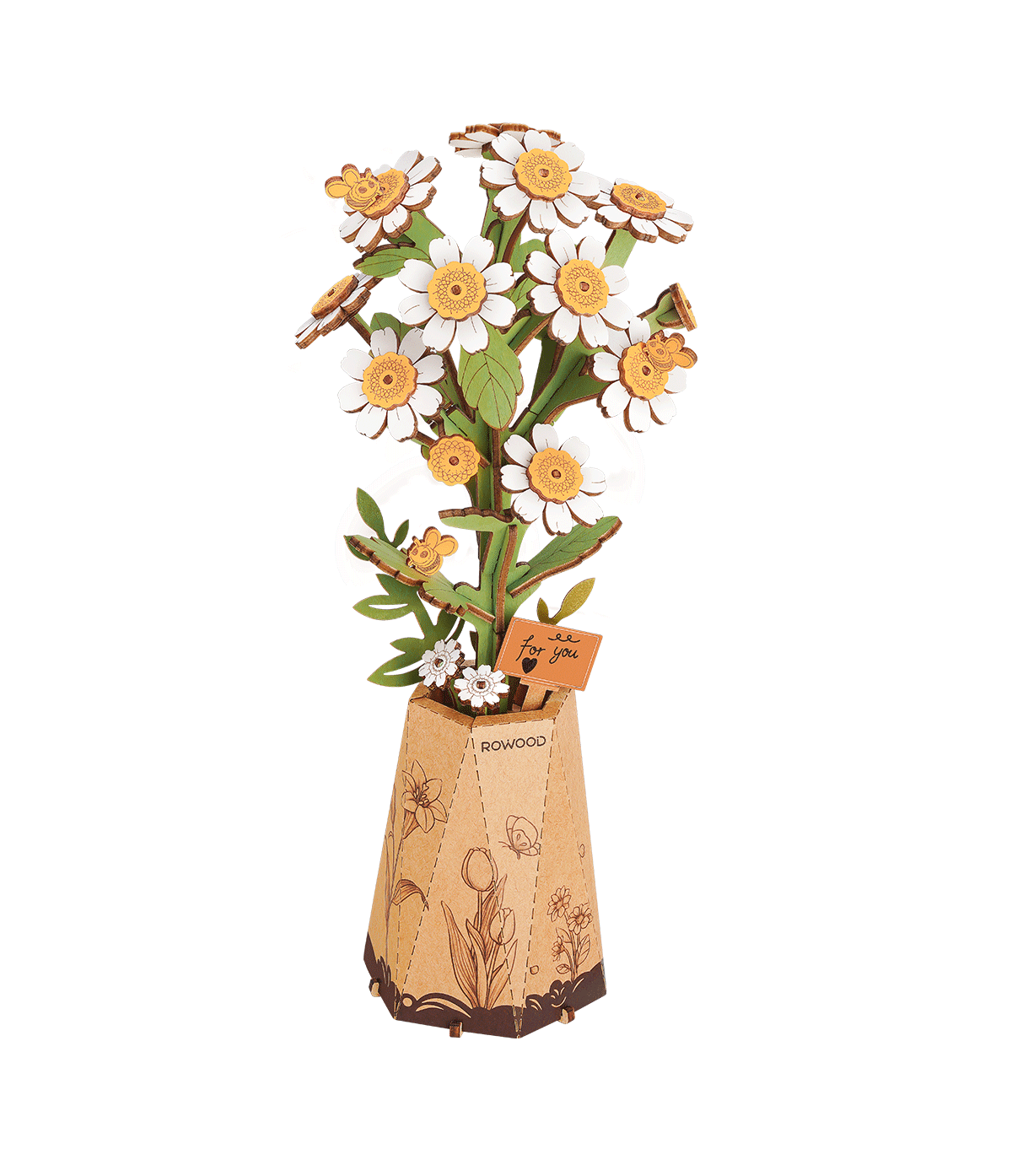 Puzzle 3D en bois Rowood Fleur de Camomille