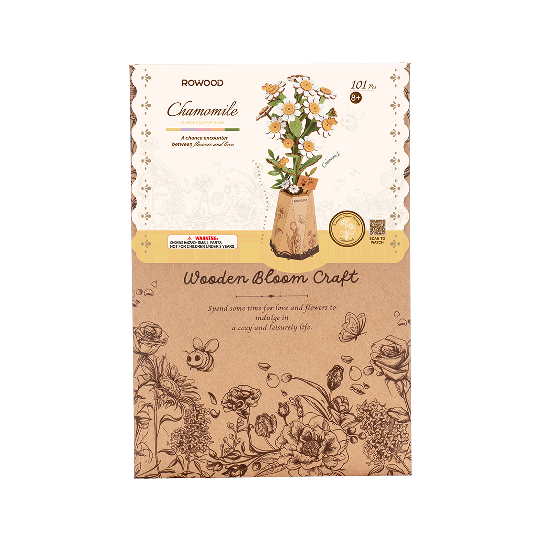 Puzzle 3D en bois Rowood Fleur de Camomille