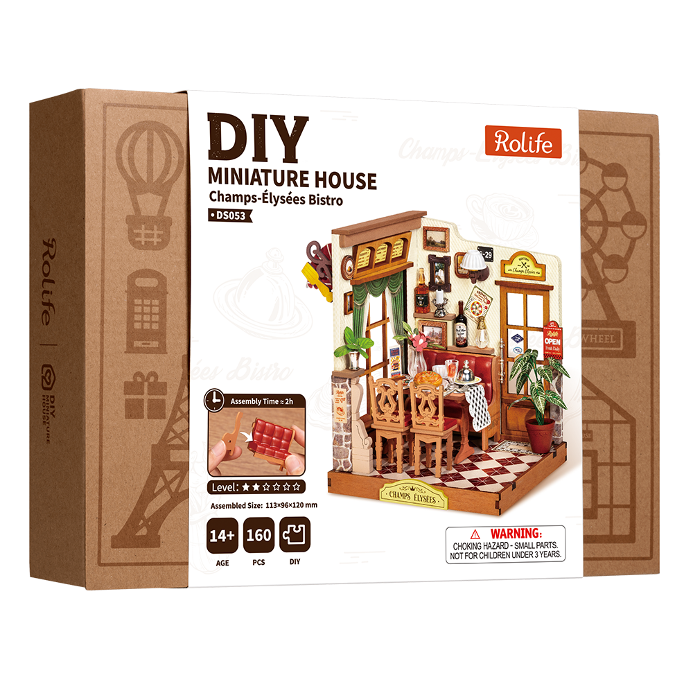 Maison Miniature DIY Bistro des Champs-Élysées Rolife
