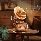 Boîte à musique gramophone ROKR Diva Puzzle 3D en bois