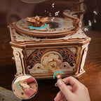 Boîte à musique gramophone ROKR Diva Puzzle 3D en bois