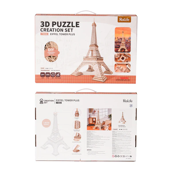Puzzle en bois 3D La Tour Eiffel Plus Rolife