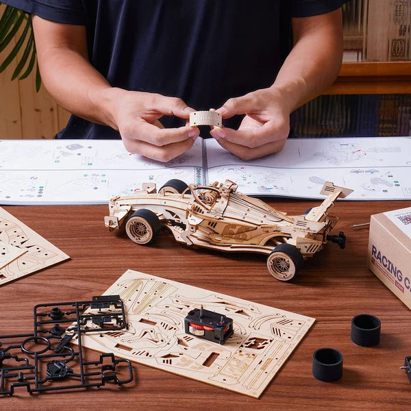Puzzle 3D en Bois Voiture de Course ROKR