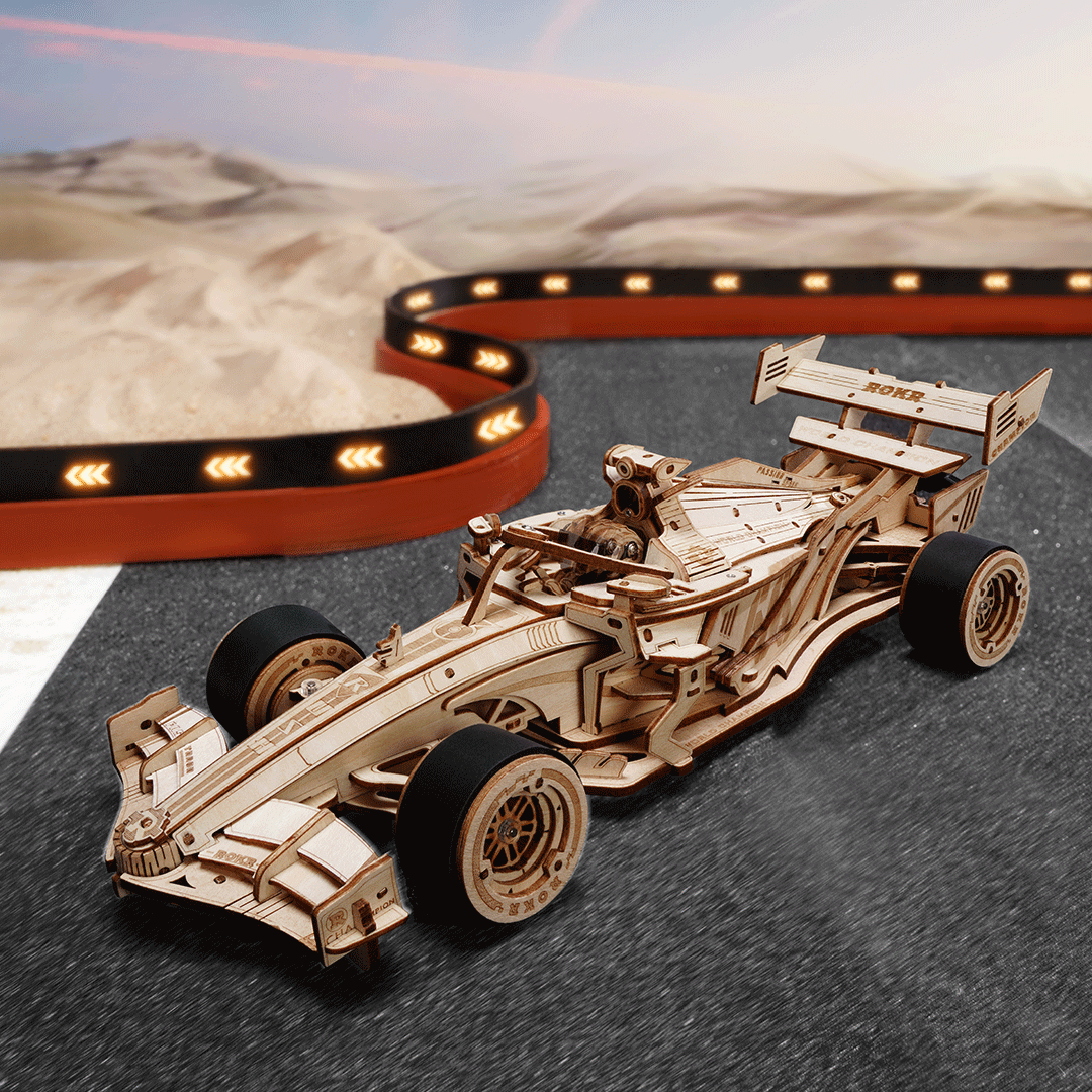 Puzzle 3D en Bois Voiture de Course ROKR