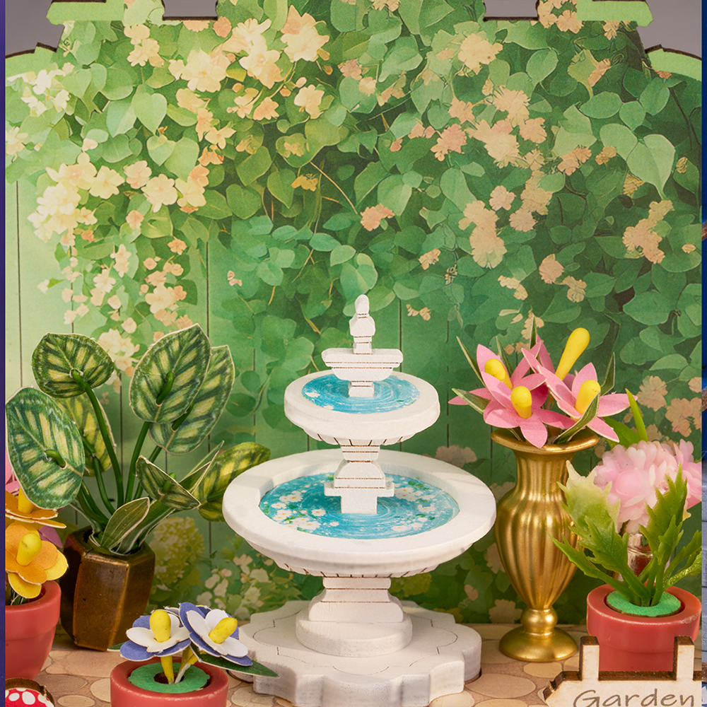 Rolife Green Fountain Garden - Maison miniature DIY