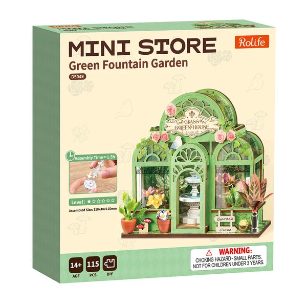 Rolife Green Fountain Garden - Maison miniature DIY