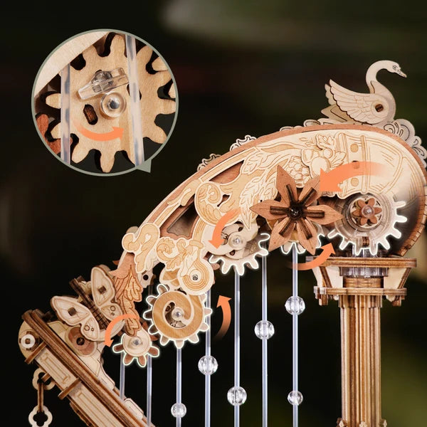 Boîte à musique ROKR Harpe magique Puzzle 3D en bois