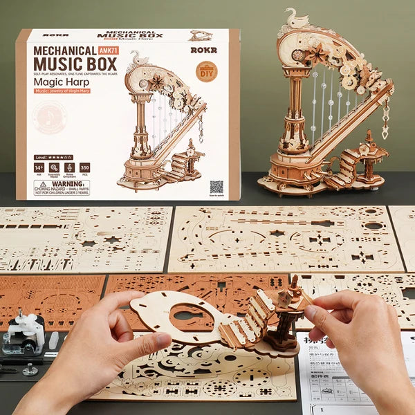 Boîte à musique ROKR Harpe magique Puzzle 3D en bois