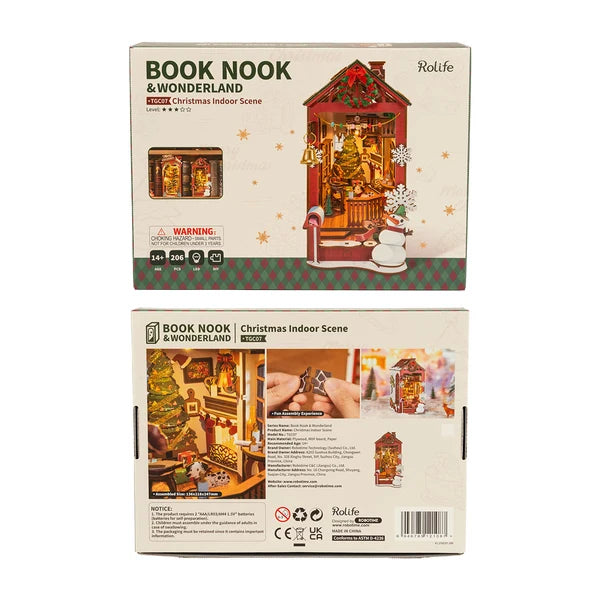 Rolife Boîte à Livre Scène d'Intérieur de Noël