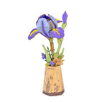 Puzzle en bois 3D Fleur en bois Rowood Iris violet