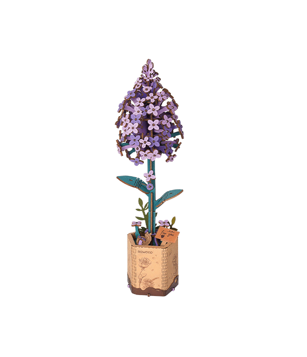 Rowood Fleur en Bois Puzzle 3D en Bois Lilas