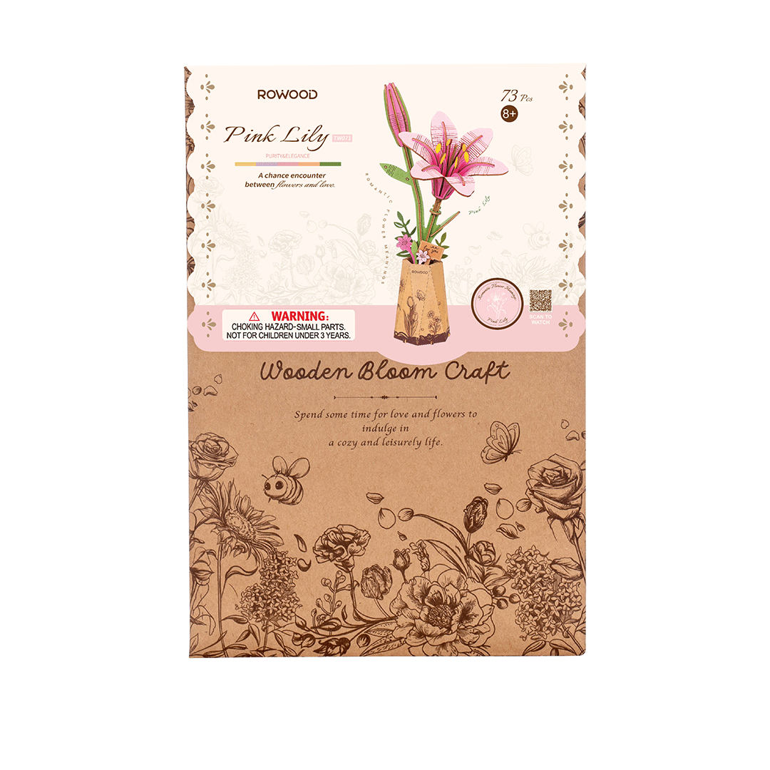 Puzzle 3D en bois Rowood Fleur Rose Lys