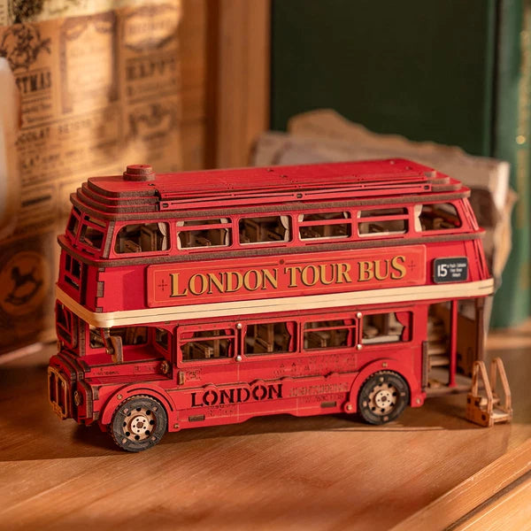 Puzzle en bois 3D bus touristique de Londres Rolife