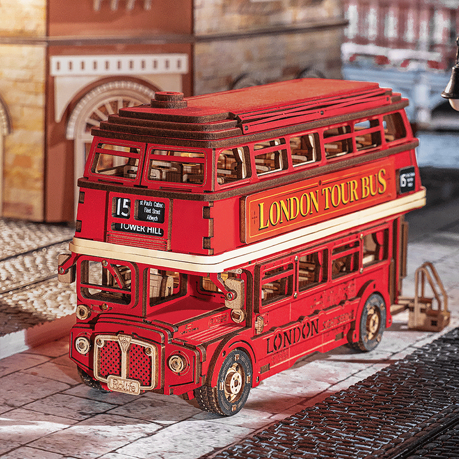 Puzzle en bois 3D bus touristique de Londres Rolife