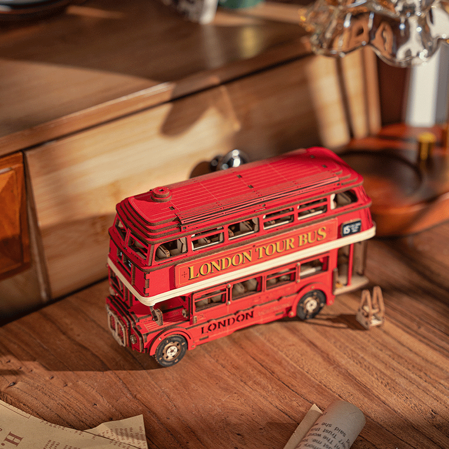 Puzzle en bois 3D bus touristique de Londres Rolife