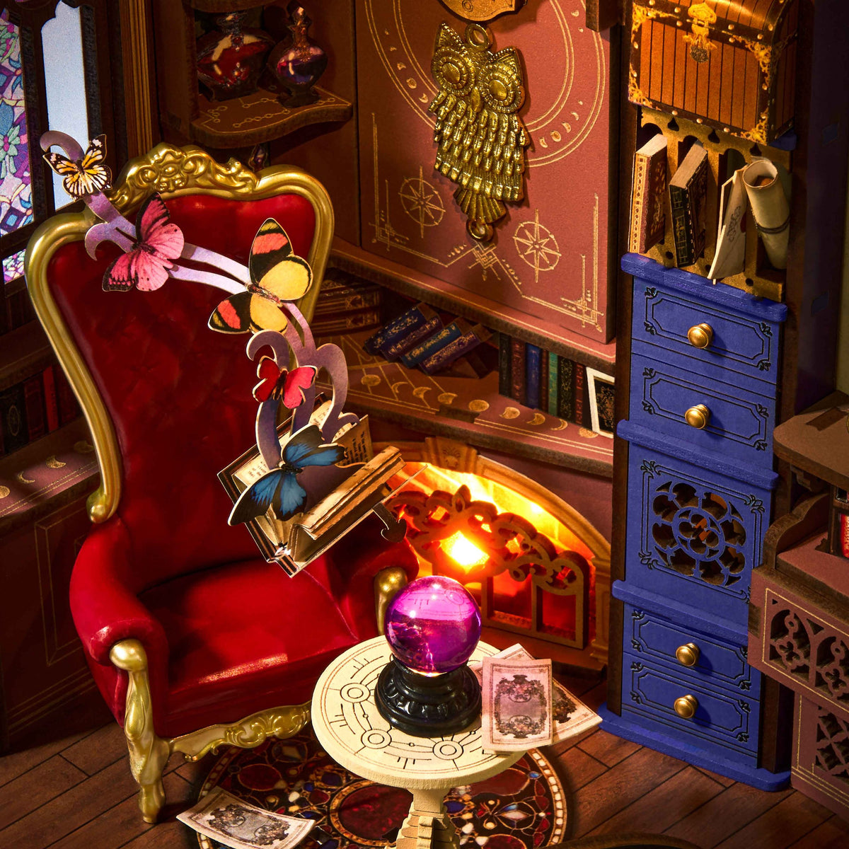 Diorama de bibliothèque de coin Rolife Magic Fantasy