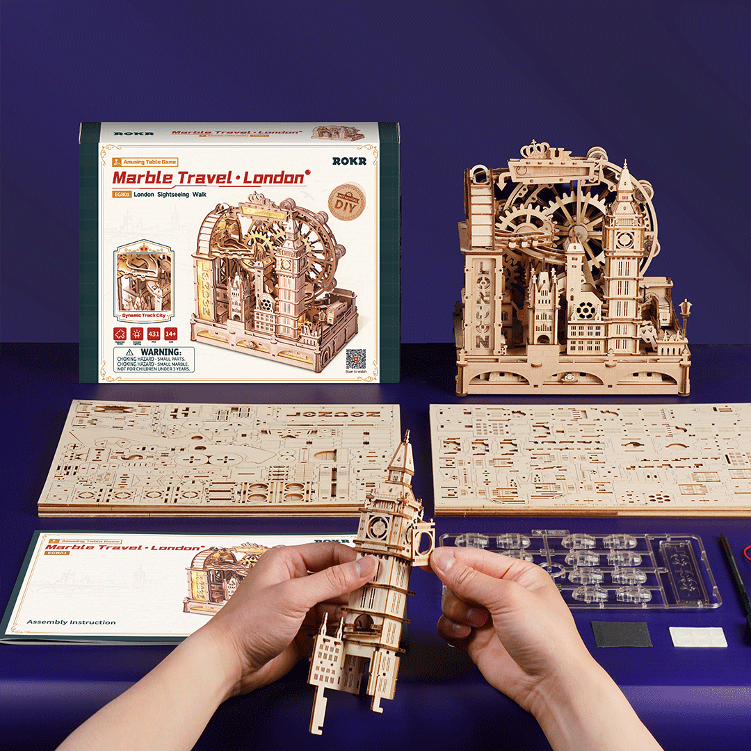 ROKR London Marble Run Puzzle en bois 3D