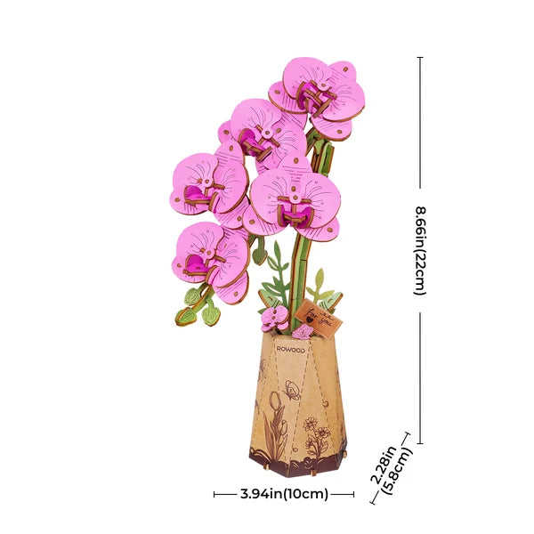 Rowood Puzzle en bois 3D Fleur Orchidée violette à construire soi-même