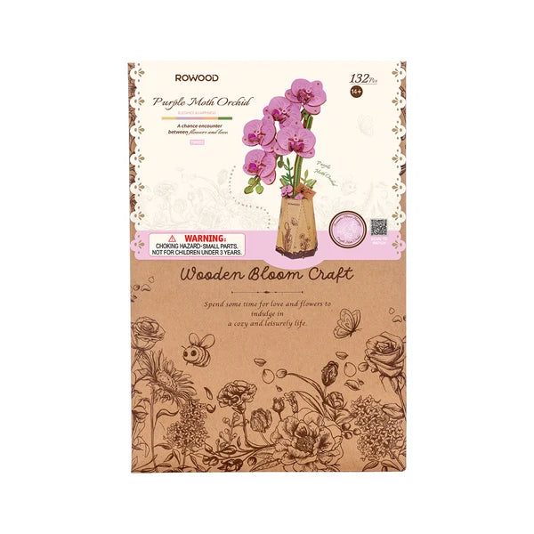 Rowood Puzzle en bois 3D Fleur Orchidée violette à construire soi-même