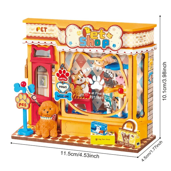 Rolife Magasin d'animaux de compagnie miniature DIY