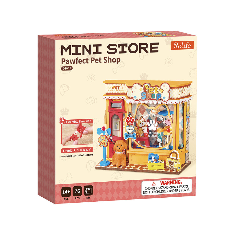 Rolife Magasin d'animaux de compagnie miniature DIY