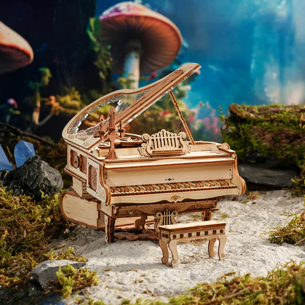 Boîte à Musique Mécanique ROKR Piano Magique Puzzle 3D en Bois