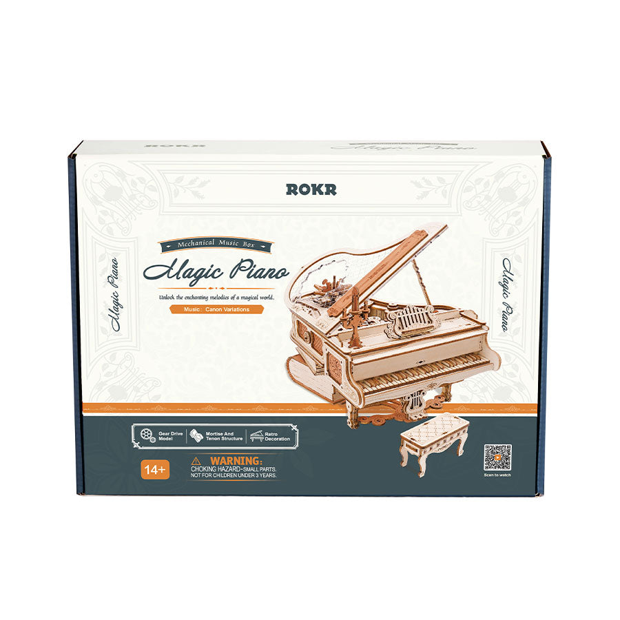 Boîte à Musique Mécanique ROKR Piano Magique Puzzle 3D en Bois