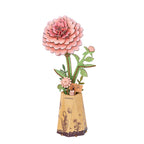 Rowood Puzzle en Bois 3D Fleur en Bois Dahlia Rose