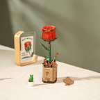 Rowood Puzzle en bois 3D Fleur de rose rouge en bois