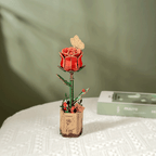Rowood Puzzle en bois 3D Fleur de rose rouge en bois