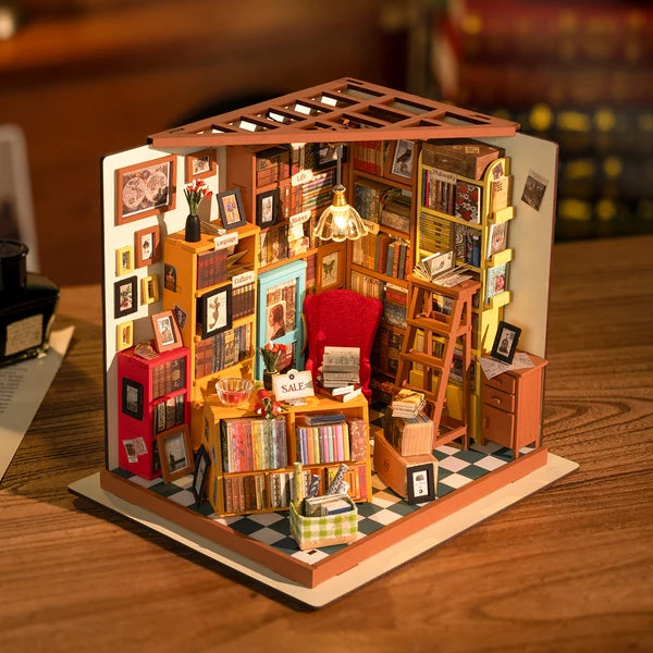 Mini-maison miniature DIY bibliothèque d'étude de Sam Rolife