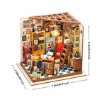 Mini-maison miniature DIY bibliothèque d'étude de Sam Rolife