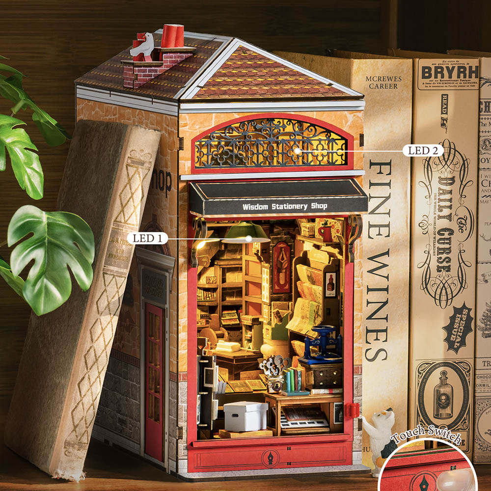 Rolife Wisdom Stationery Shop Kit de diorama (Book Nook)