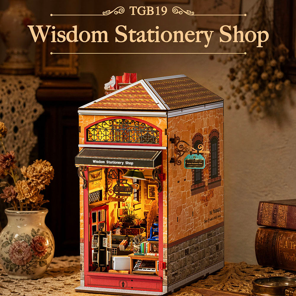 Rolife Wisdom Stationery Shop Kit de diorama (Book Nook)